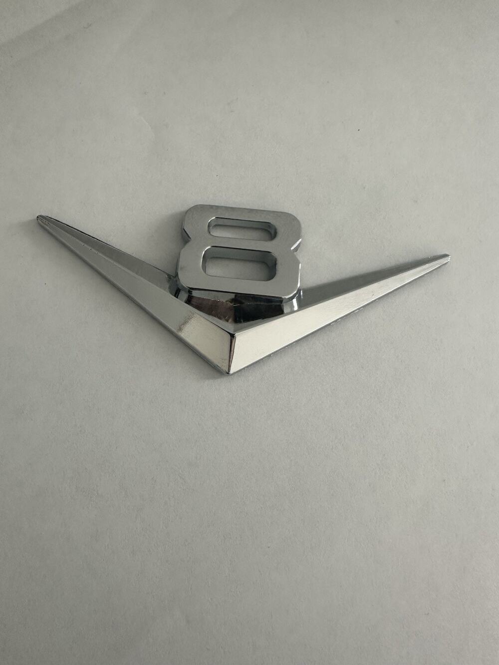 Silver V8 Vintage Logo Chrome Trunk Metal Emblem Badge Decal Sticker